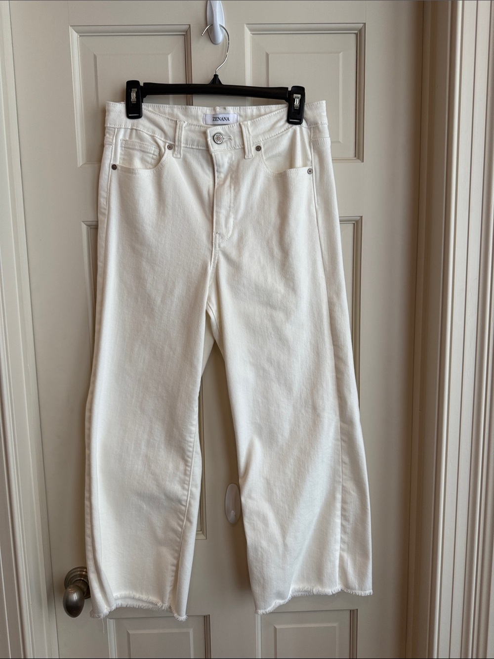 Zenana Outfitters Ivory Wide Leg High-Rise Jeans